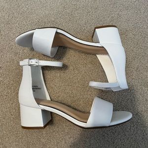 White chunky heels